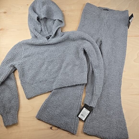 Art Class -Girls Grey Crop Long Sleeve Hoodie Set w/Pants Girls M 7/8 - Picture 1 of 9